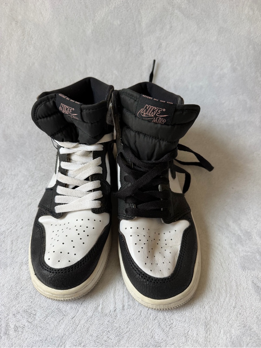Nike Kids High-Top Sneakers in Black and White